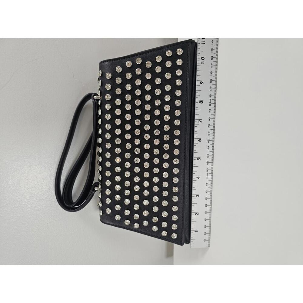 NAKD Black Studded Shoulder Bag with Silver Rhinestones NWT